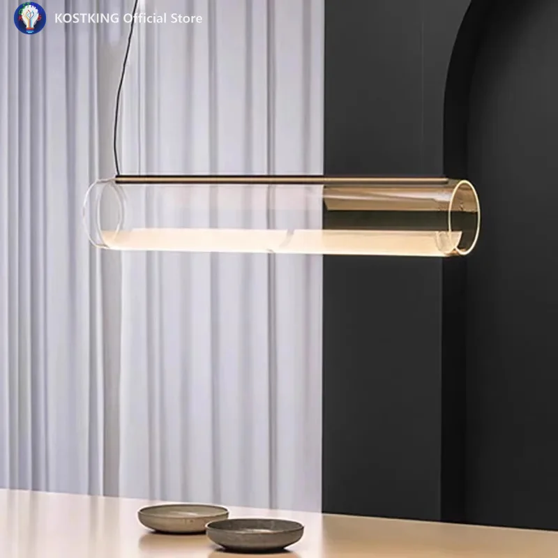 

Vibia Guise restaurant bar chandelier in Spain modern and minimalist living room staircase glass chandelier