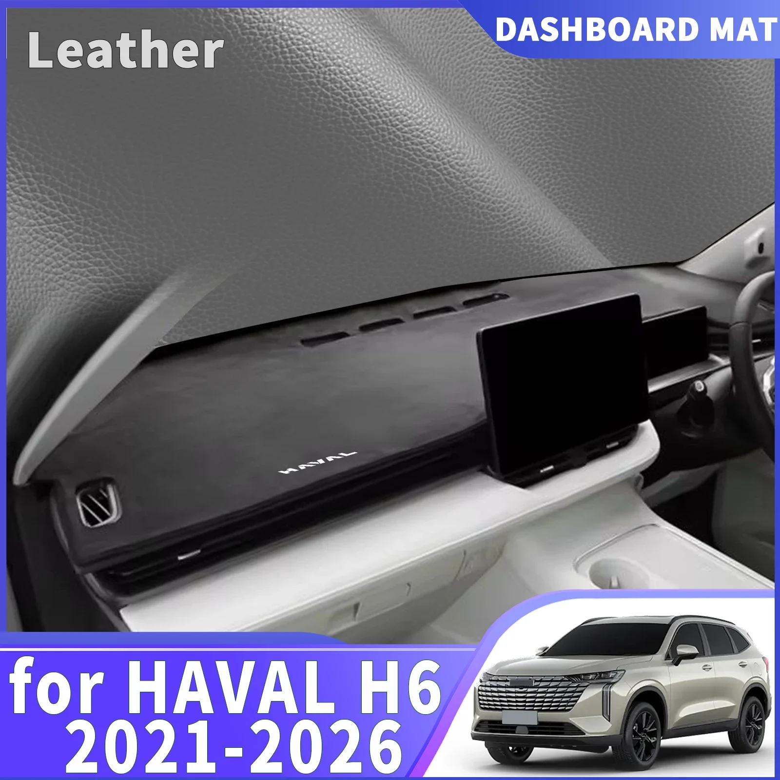 For HAVAL H6 2026-2021 GT PHEV H6S New H6 4th DashMat Sunshade Dashmat Dashboard Cover Pad Protective Carpet Leather Accessories