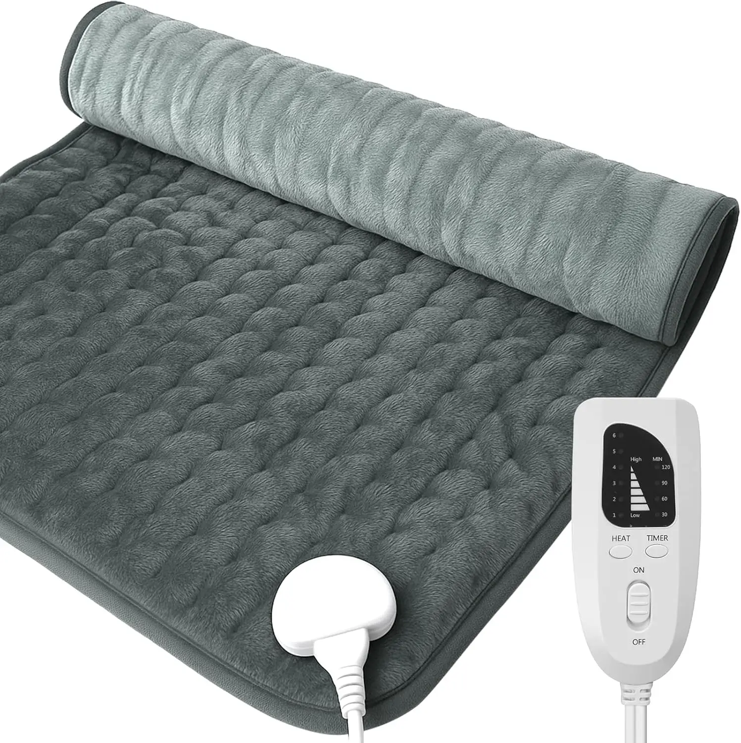

Large Electric Heating Pad for Back Pain Relief, 17x33 Inches, 6 Heat Settings with Auto-Off