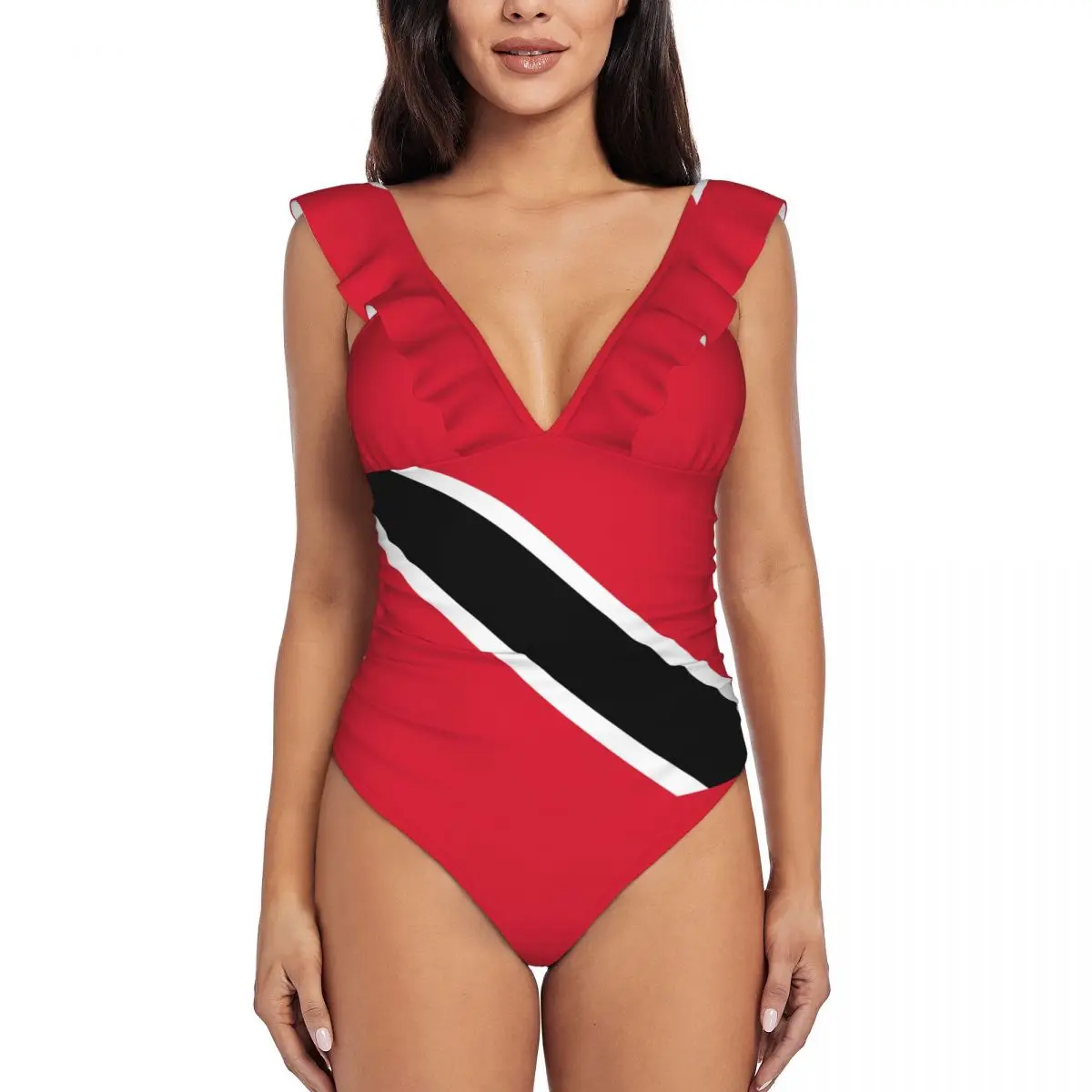 Ruffle 2023 Women Sexy One Pieces Swimsuit Swimwear Female Flag Of Trinidad And Tobago Monokini Bathing Suit Beachwear