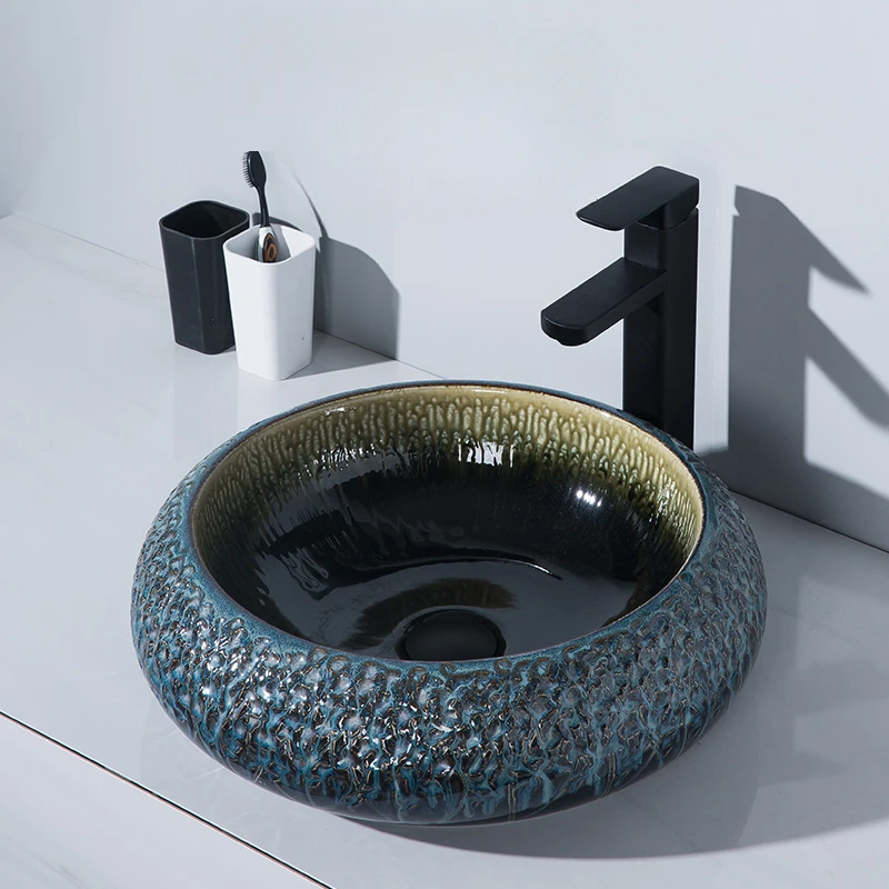 

Light luxury basin single basin creative art basin ceramic washbasin bathroom washbasin outdoor balcony washbasin