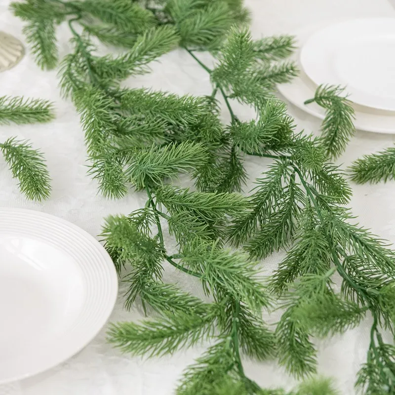 72 Mesh-Kiefernnadeln, künstliche Pflanzen, Weihnachtsbaumdekoration, Grasranken, Spieße, für Garten, Zuhause, Hochzeit, Fotografie-Requisiten – Detail 11