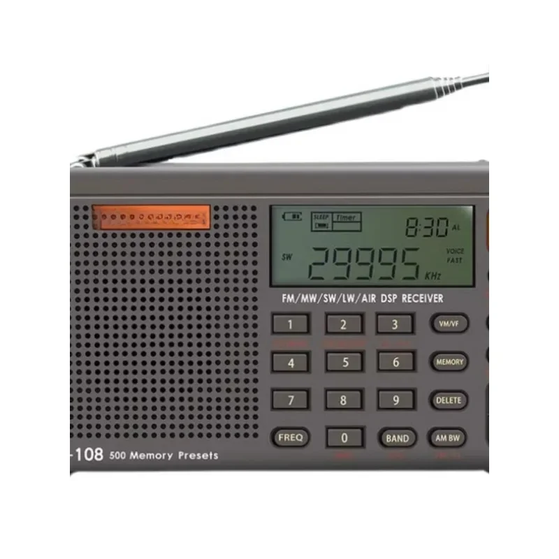 Small Pro R108 Full Band Radio Pocket Charging Digital Dedicated Aviation Shortwave Radio Station Tuning