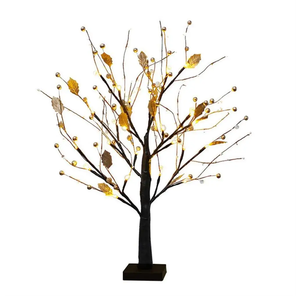 LED Tree Light with Beads Tree Lamp Battery Operated Tabletop Bonsai LED Night Light for Living Room Decoration Christmas Lights