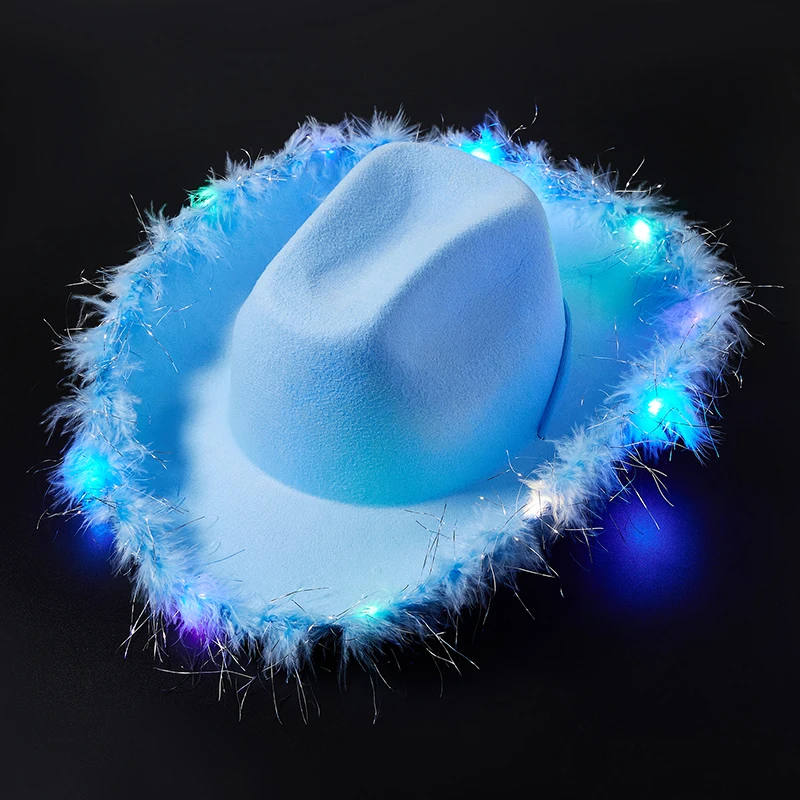 2024 New Felt Party Hats Fashion Cowboy Hat with Colorful  display picture 1