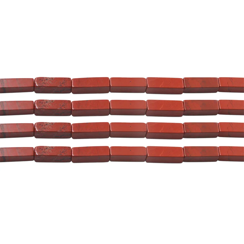 Red Jasper Natural Stone Bar Beads Strand Cuboid Rectangle 5x13mm Semiprecious For Making Jewelry Bracelet Earrings DIY Necklace