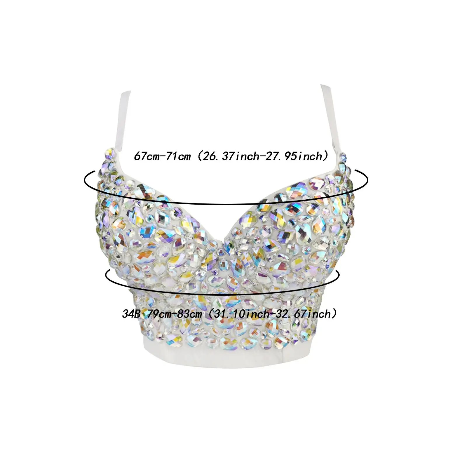 Rhinestone Corset Top for Women Push Up Bra for Themed Events