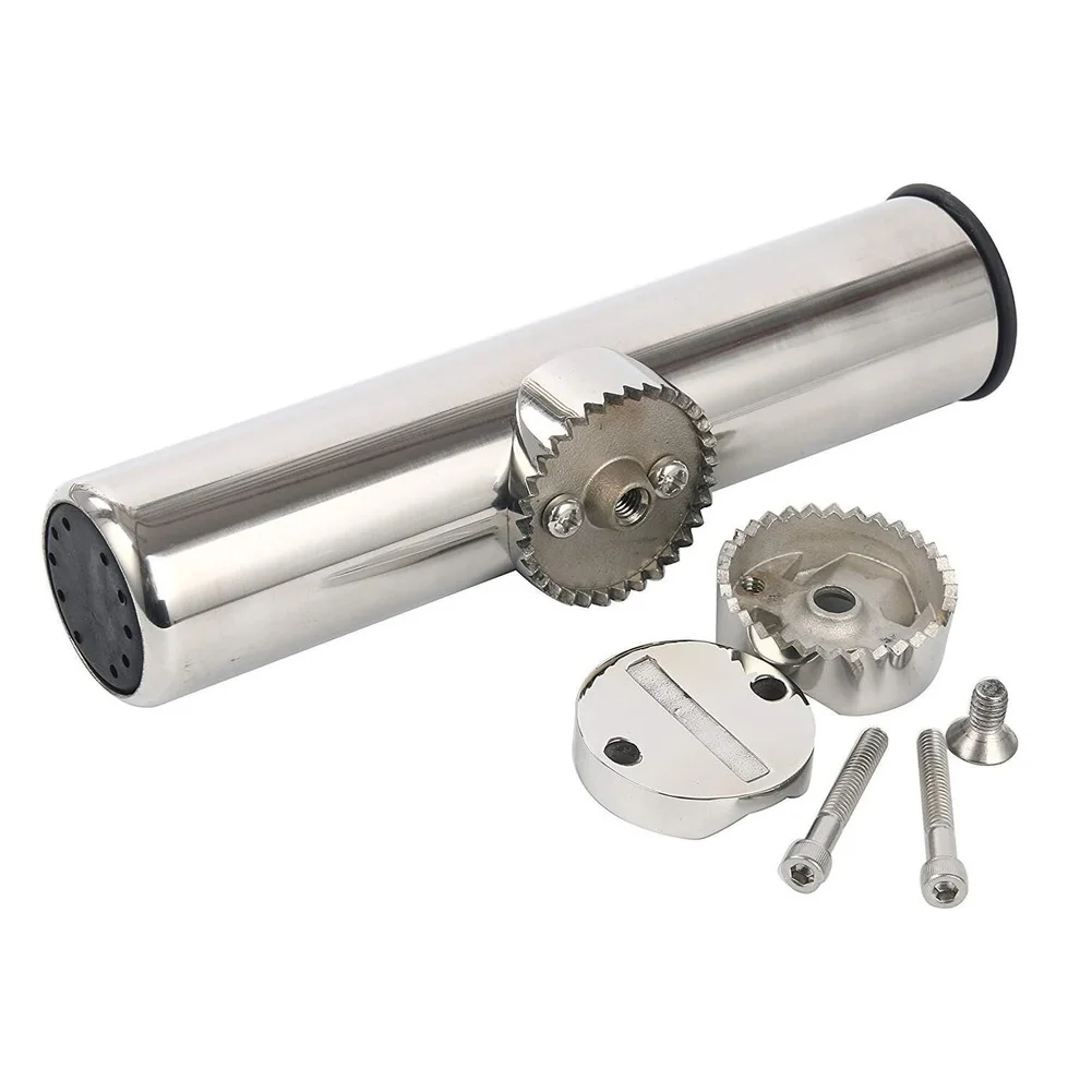 For Marine Fishing Rod Holder with Flat Head Tube Mount Made of 304 Stainless Steel Fits 7/8 to 1 Inch Boat Rails