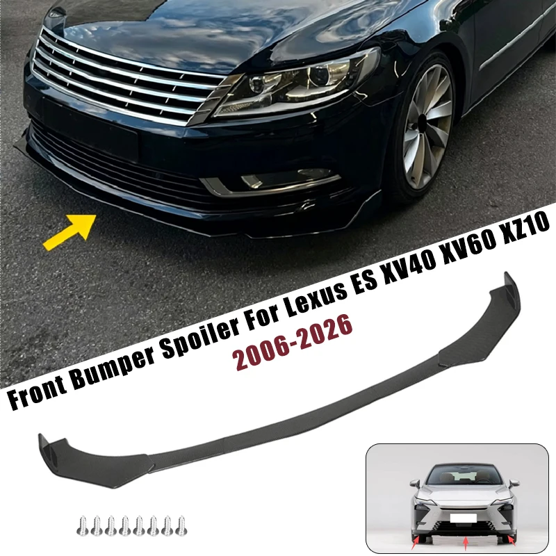 Sport Front Bumper Splitter Spoiler Lip For Lexus ES XV40 XV60 XZ10 2006-2026 5Pcs Adjustable Sectional Car Tuning Body Kit
