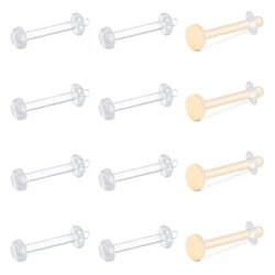 WKOUD 1PCS Clear Cartilage Earring 16G 14G Acrylic Bioflex Tragus Lip Rings Labret Monroe Ear Helix Earring Piercing Retainer