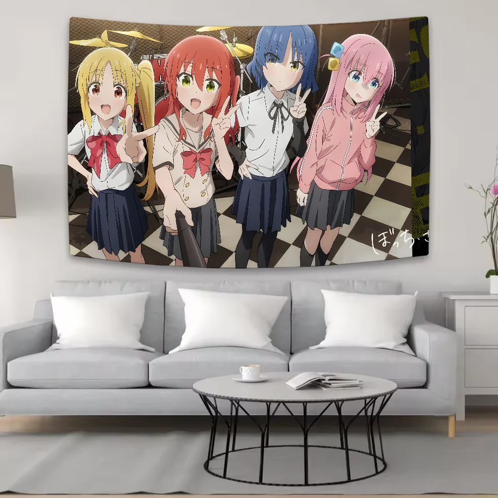 Cool Anime Bocchi the Rock Tapestry Background Hanging Cloth Bedroom Room Decor Aesthetic Tapestry Wall Party