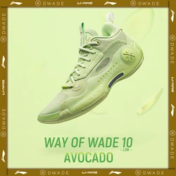 Li-ning men way of wade 10 low avocado tênis de basquete profissional placa de carbono almofada suporte forro wow 10 tênis abas083