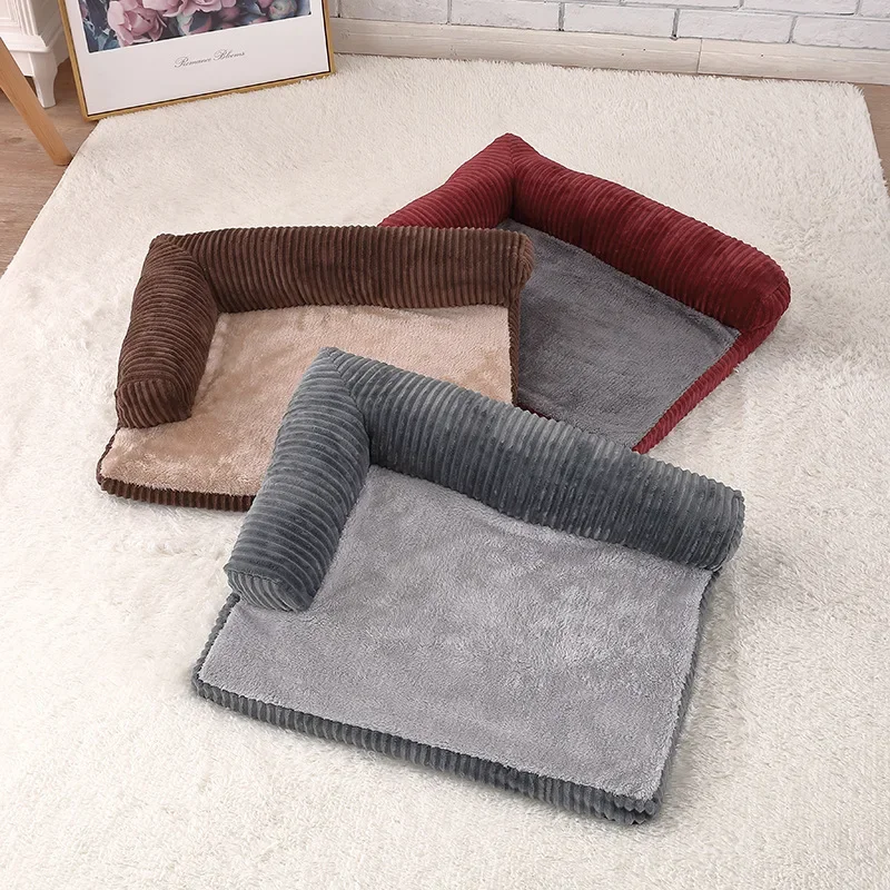 

Pet Dog Bed Blue Brown Dog House Sofa Kennel Washable Cloth Anti-slip Large Medium Small Dogs Cats Dog Supplies