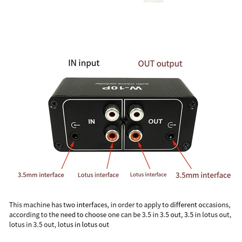 3.5 Mm RCA Portable Volume Controller Pre Amplifier W-10P Stereo Dual Channel Stereo Audio Mini Balance Music Home Sound Durable