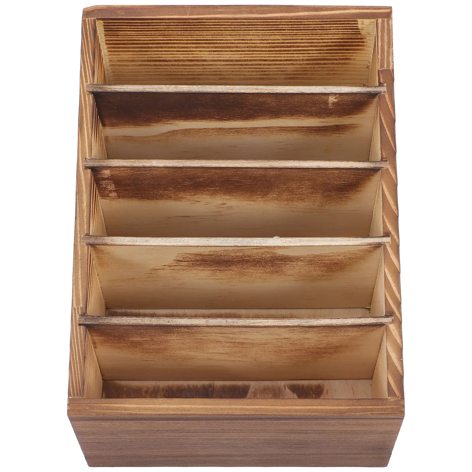 

Wooden Multi Phone Storage Box 5 Compartments Retro Style Desktop ganizer for Office Multi Grid Phone Box Classroom Home Use