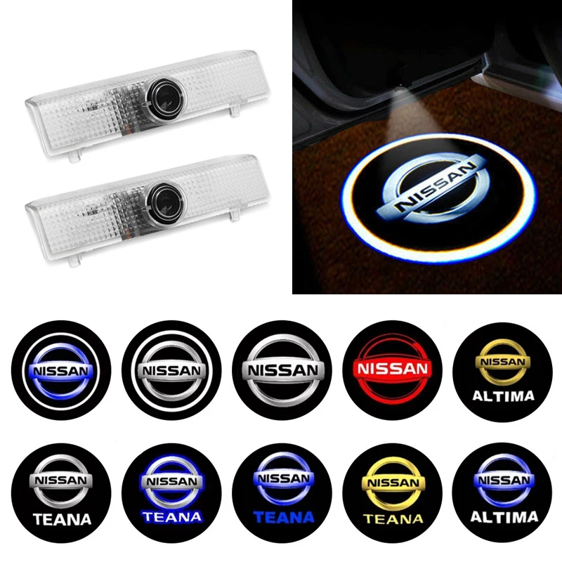 2PCS Auto Door Welcome Lights for Nissan Terra Altima Teana Amadar Navara Maxima Pathfinder Quest Ghost Shadow Courtesy Lamps