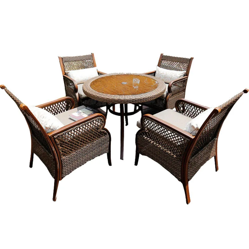 

Leisure rattan tables and chairs Outdoor villa Courtyard furniture Hotel cafe Terrace tables and chairs Rattan tables