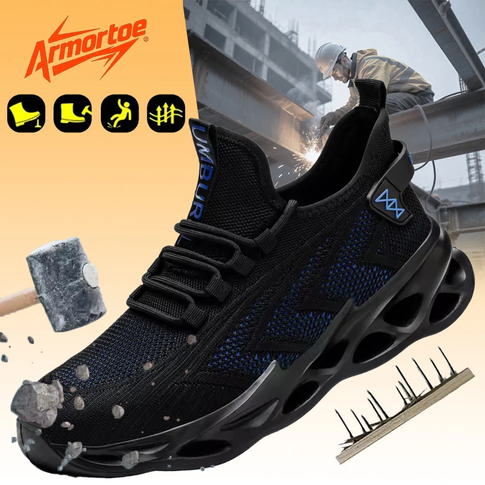 

ArmorToe Steel Head Breathable Four Seasons Models Anti-smash Anti-stabbing Breathable Work Shoes Comfortable #Armor2698