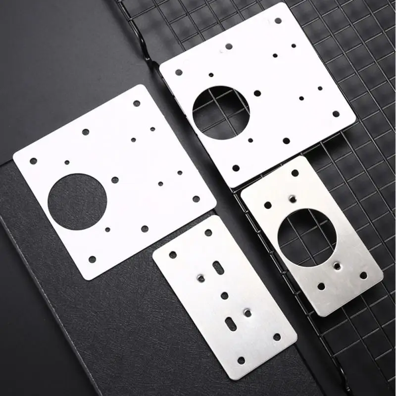 Stainless Steel Hinge Fixing Plate Kit Cabinet Door Hinge Repair Plate Bracket with Mounting Screw for Kitchen Furniture