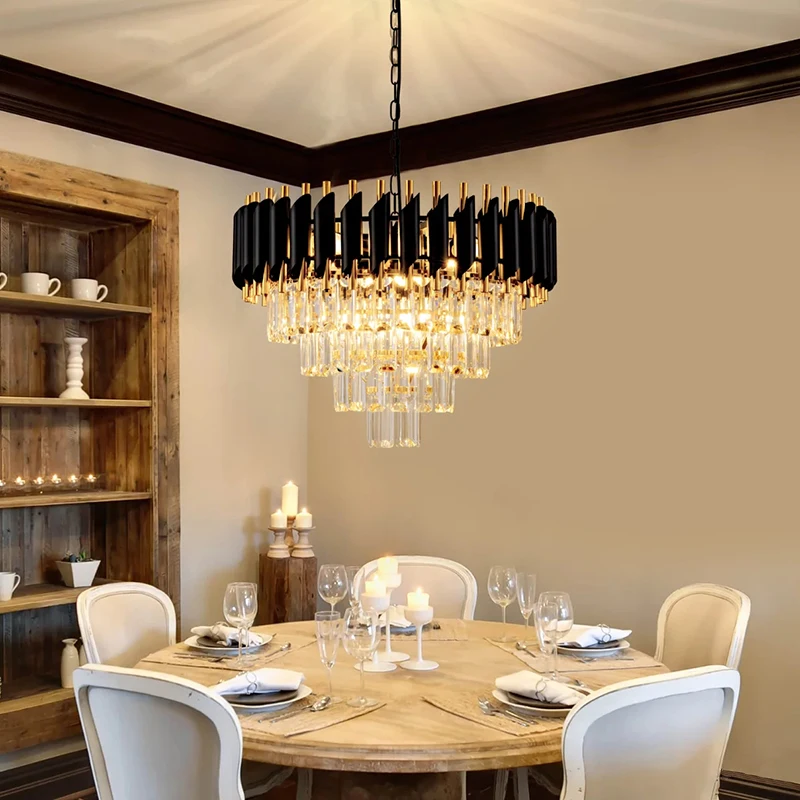 

Modern Luxury Lustre Crystal E14 Chandeliers Lighting Hall Villa Living Room Decor Pendant Lights Bedroom Hanging Lamp Luminaire