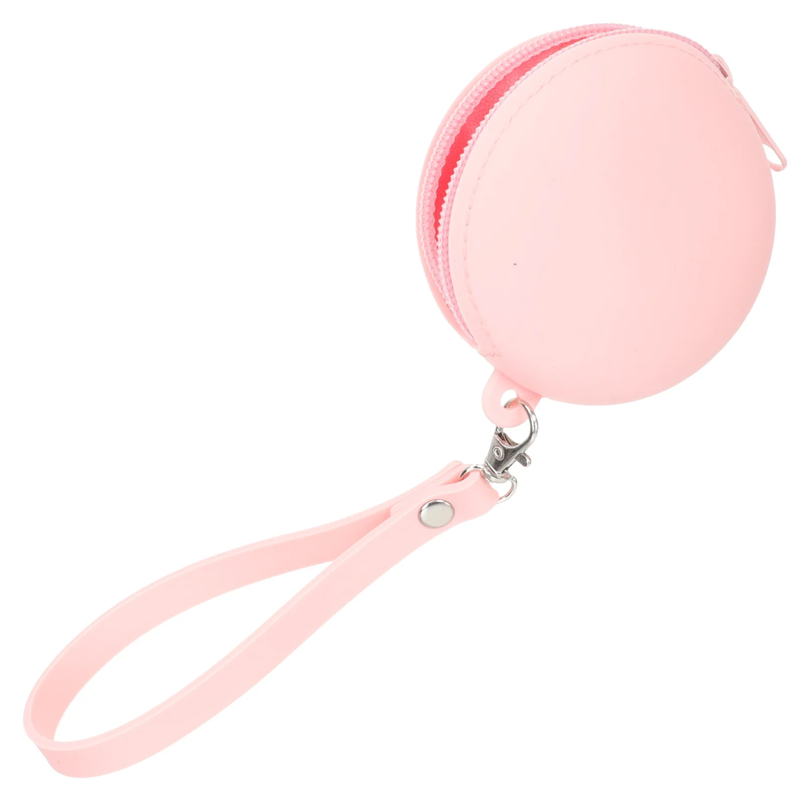 

Silicone Coin Purse Zipper Small Change Bag Portable Lightweight Compact Wrist Strap for Women Girls Daily Use Travel