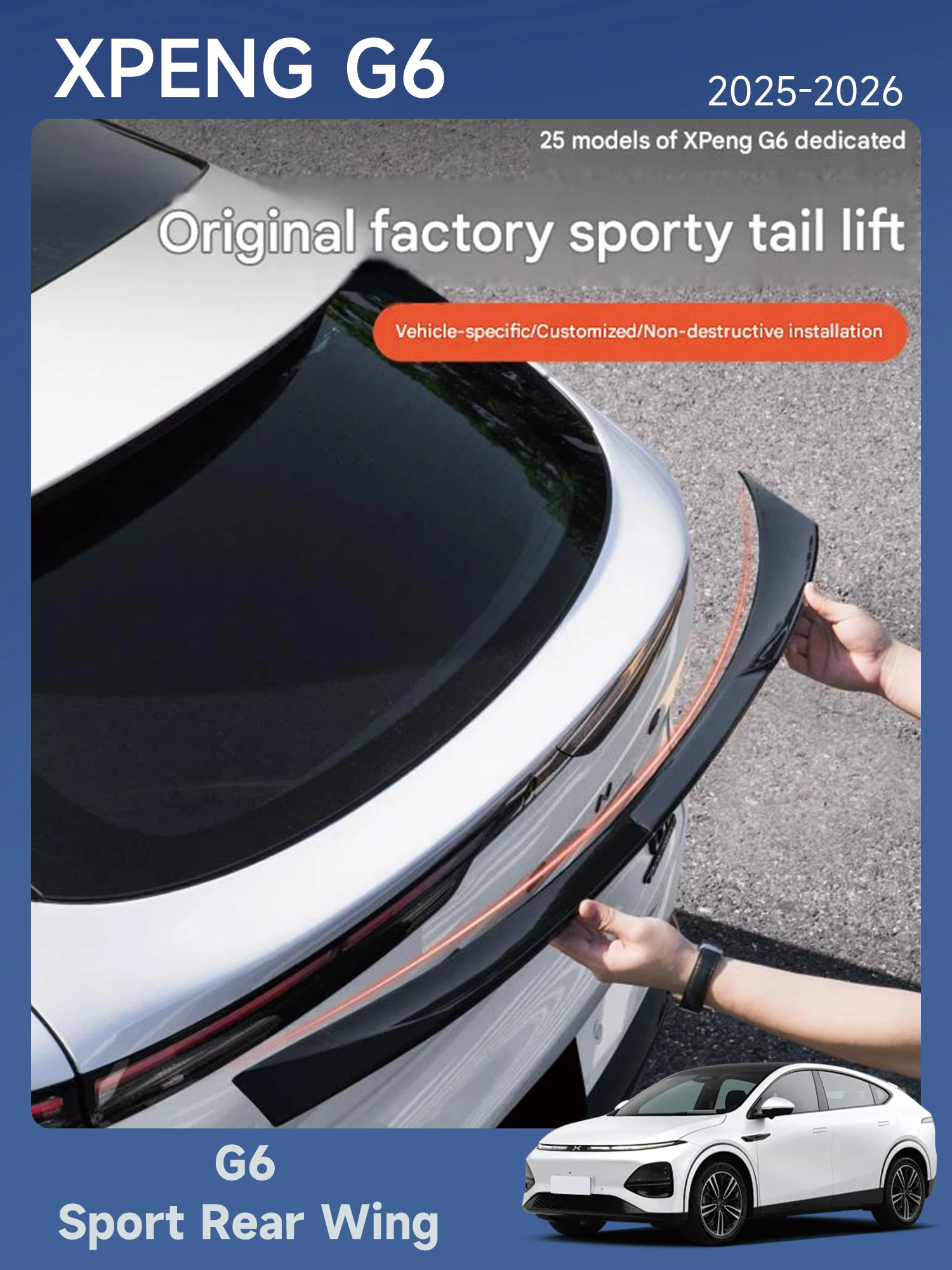 [Fast Shipping] XPENG G6 2025 Original Sporty Tailgate Modified with Top Wing and Rear Wing