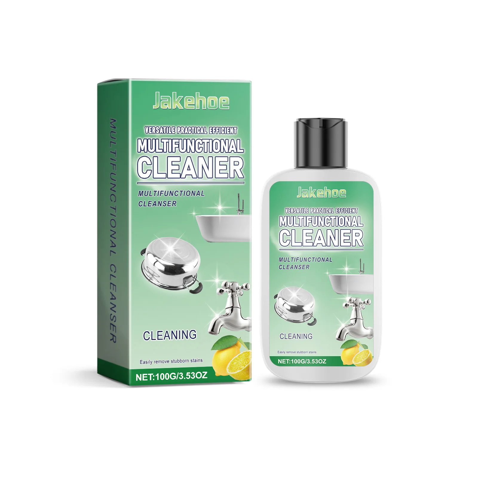 Jakehoe Multifunctional Cleanser Remove Stubborn Stains Grease Rust Removal Iron Pot Faucet Wall Lemon Household Cleaning Milk