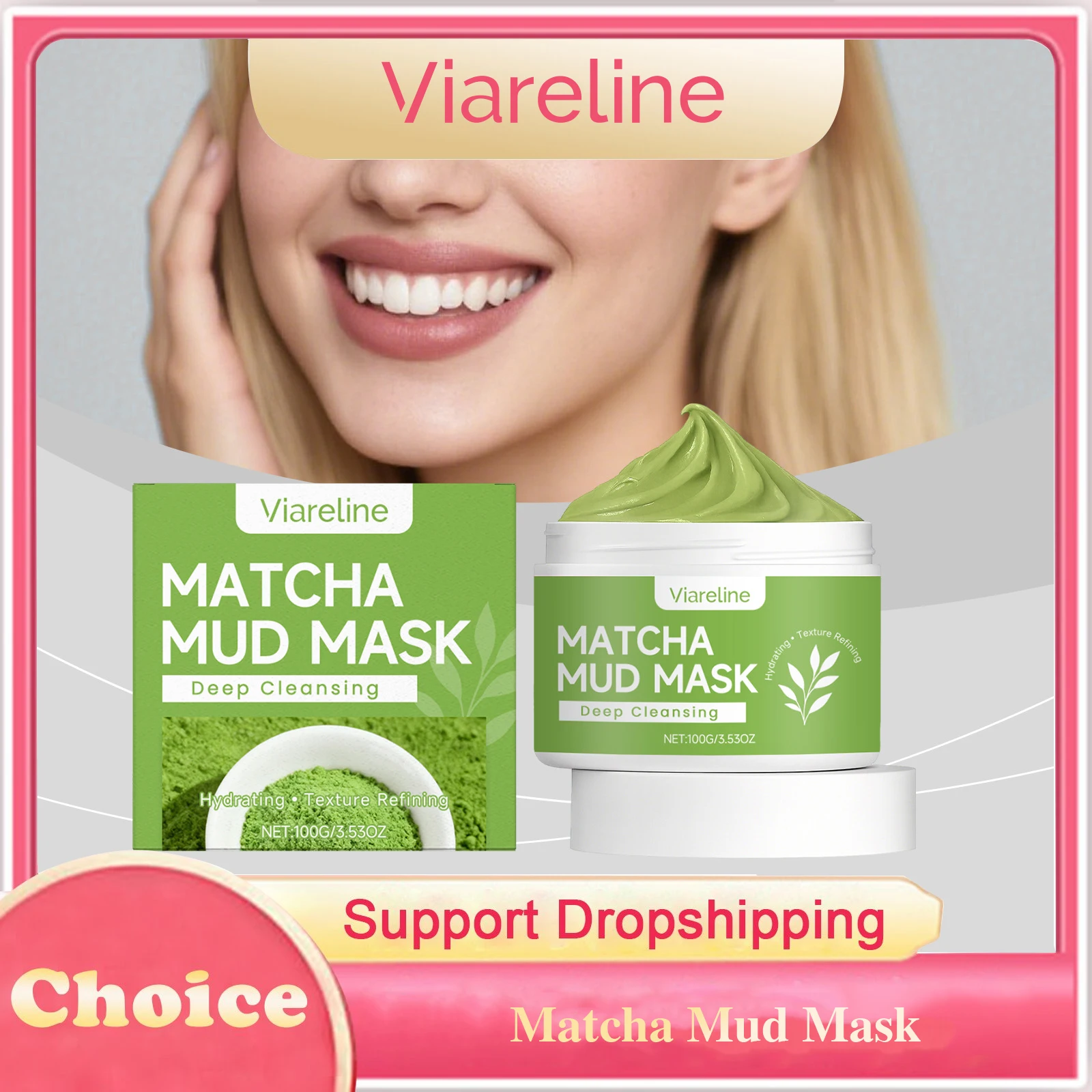 Matcha Mud Mask Deep Cleansing Brightening Hydrating Acne Blackhead Treatment Oil Control Shrink Pores Soft Refreshing Mud Mask