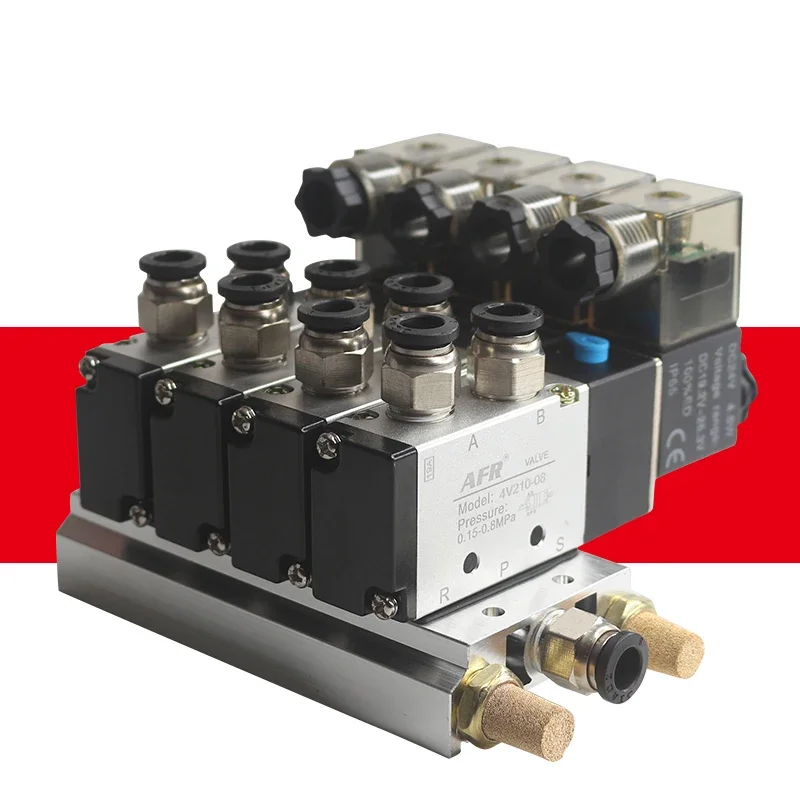 

4V410 Pneumatic Electric Solenoid Valve 5 Way 4 Position Control Air Gas Magnetic 4V410-AC110V DC12V AC240V DC24V