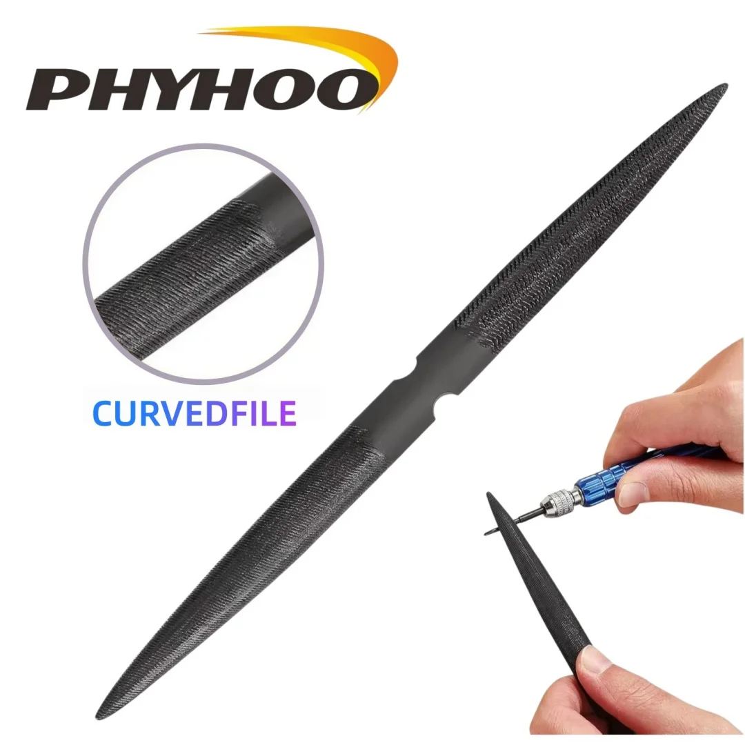 PHYHOO 8 inch Wax Carving File Dual End Half Round and Flat Design Manual Sculpture Tool for Jewelry Making Handcrafts and Tools