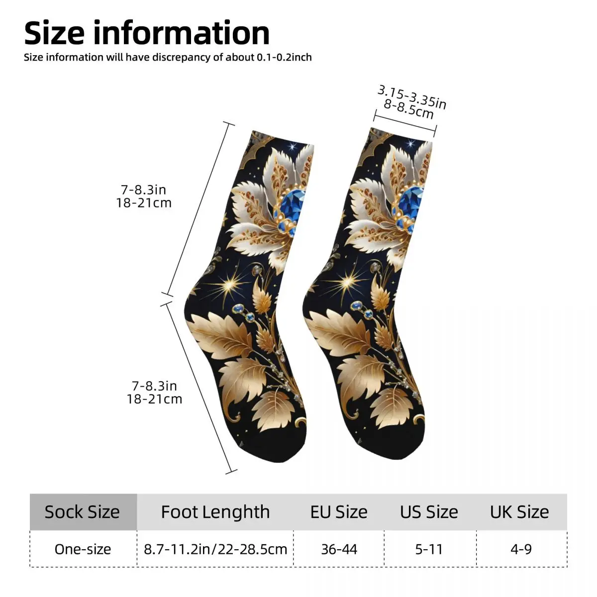 Russian Blue White Porcelain Animal Art Sock Printed Man Polyester