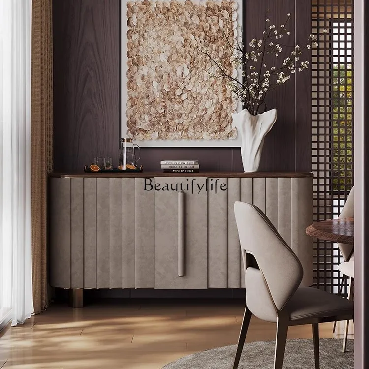 

North American black walnut side cabinet household light luxury against the wall modern Nordic cabinet