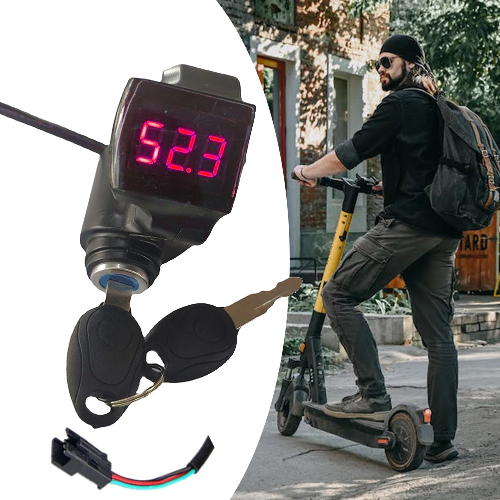 Electric Bike Power Switch Lock 24-72V Display Speed Control Valve  Handle With Key E-scooter Throttle Accessories