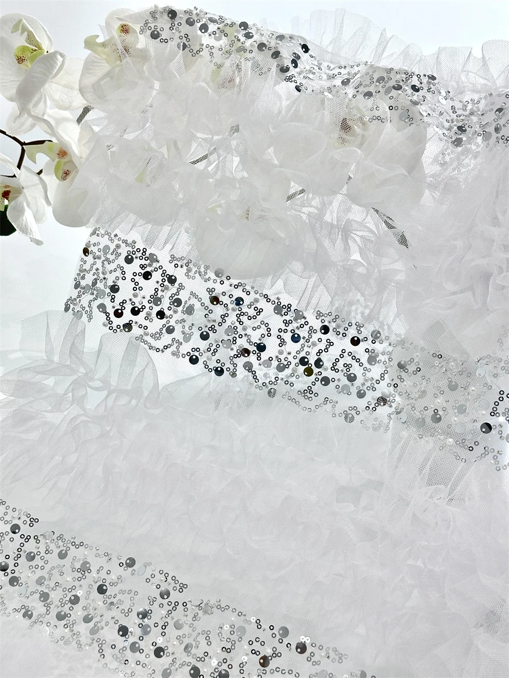 

Французское кружево с пайетками, сетчатое, 3D, 2026, высококачественное африканское кружево, вышитое нигерийское тюлевое кружево, 5 ярдов для пошива праздничного платья