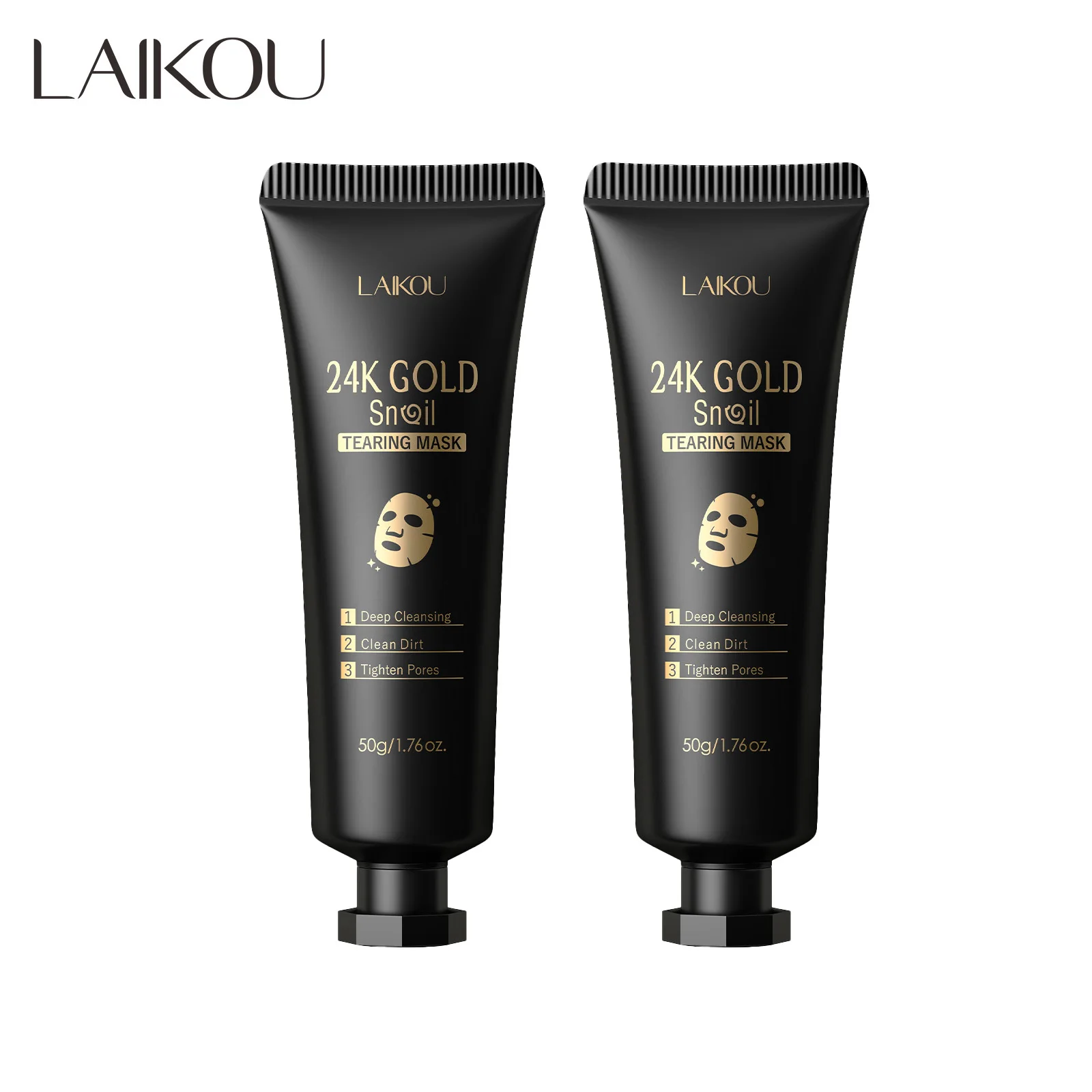 1/2/3 pièces LAIKOU 24K or escargot collagène Peel Off déchiage masque facial nettoyage en profondeur enlever points noirs soins du visage masque à déchirer