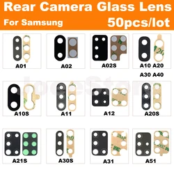 50set Rear Back Camera Glass Lens For Samsung A51 A10 A20 A30 A40 A02S A10S A21S A01 A11 A12 A31 Glass With 3M Sticker Adhesive