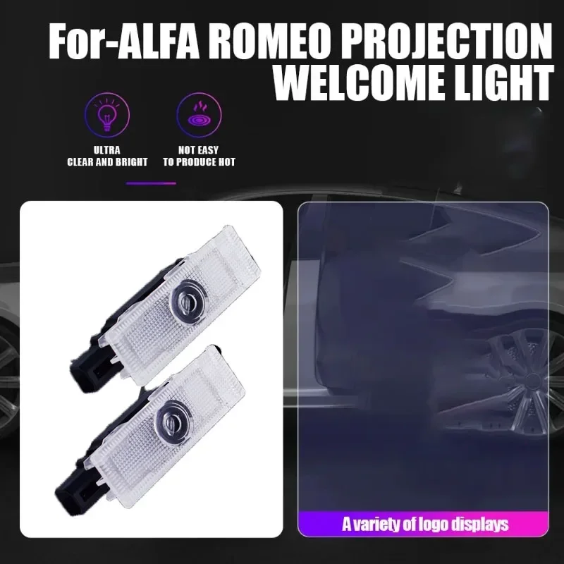 2 قطعة LED باب السيارة شعار أضواء العارض الليزر شبح الظل مصابيح ل ألفا روميو 159 جوليا جوليتا ميتو ستيلفيو بريرا العنكبوت