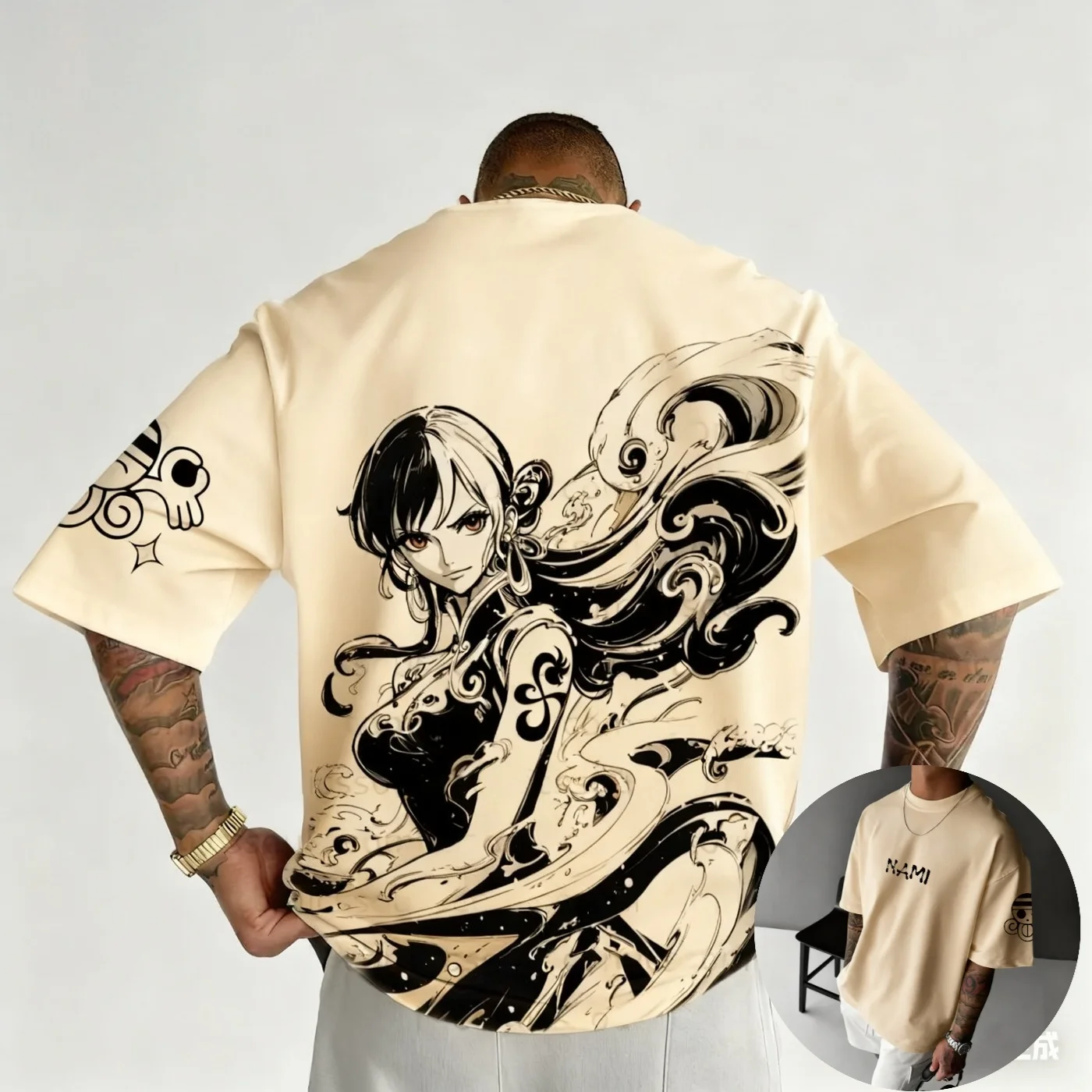 T-shirt modello anime T-shirt Street Wear T-shirt estiva nuova casual allentata Boa Hancock T-shirt con motivo stampato Top in puro cotone moda