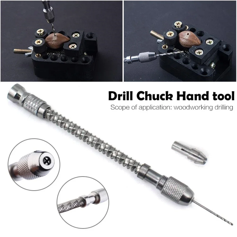 

0.1-2mm Alloy Semi-Automatic Mini Drill Manual Punching Drill For Amber Olive Walnut Plastic Powrer Tool Accessories