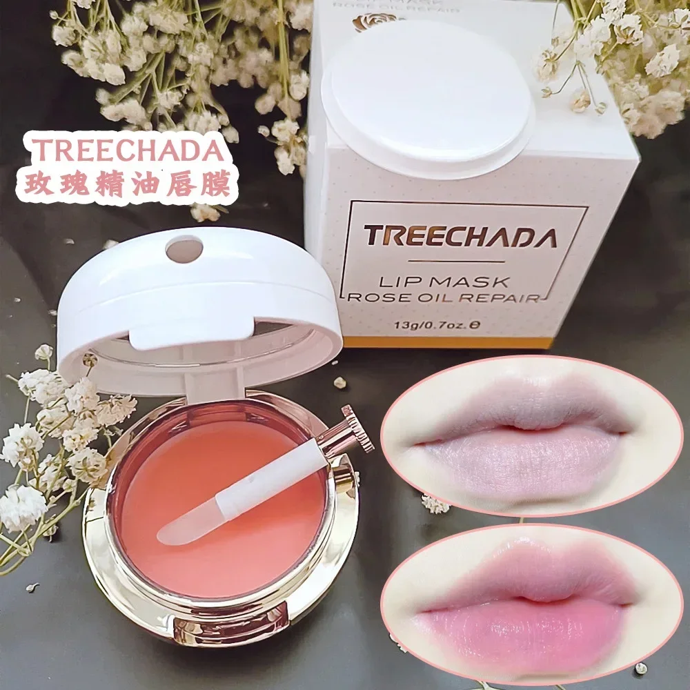 Thailandia TREECHADA Rose Sleep Lip Gloss Mask idrata nutre schiarire le linee delle labbra maschera per le labbra prodotto antirughe per la cura della pelle