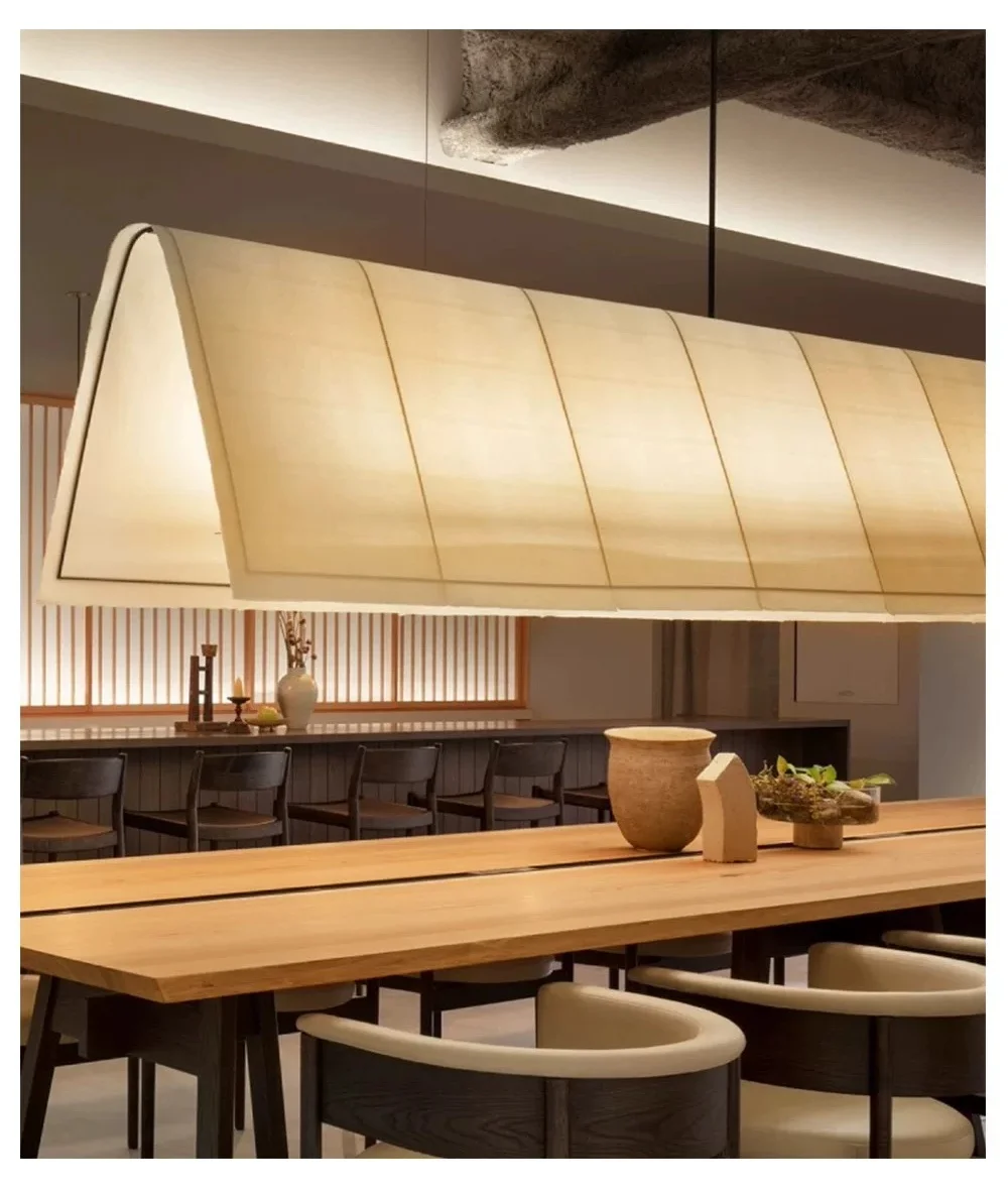 Japanese Zen Dining Room Fabric Pendant Lights Wabi Sabi