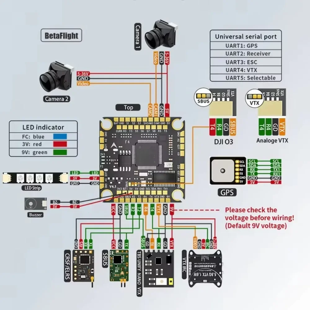 Aocoda-RC F475S V4 Stack F405 V4 FC 75A ESC 30X30mm لسباق الطائرة بدون طيار
