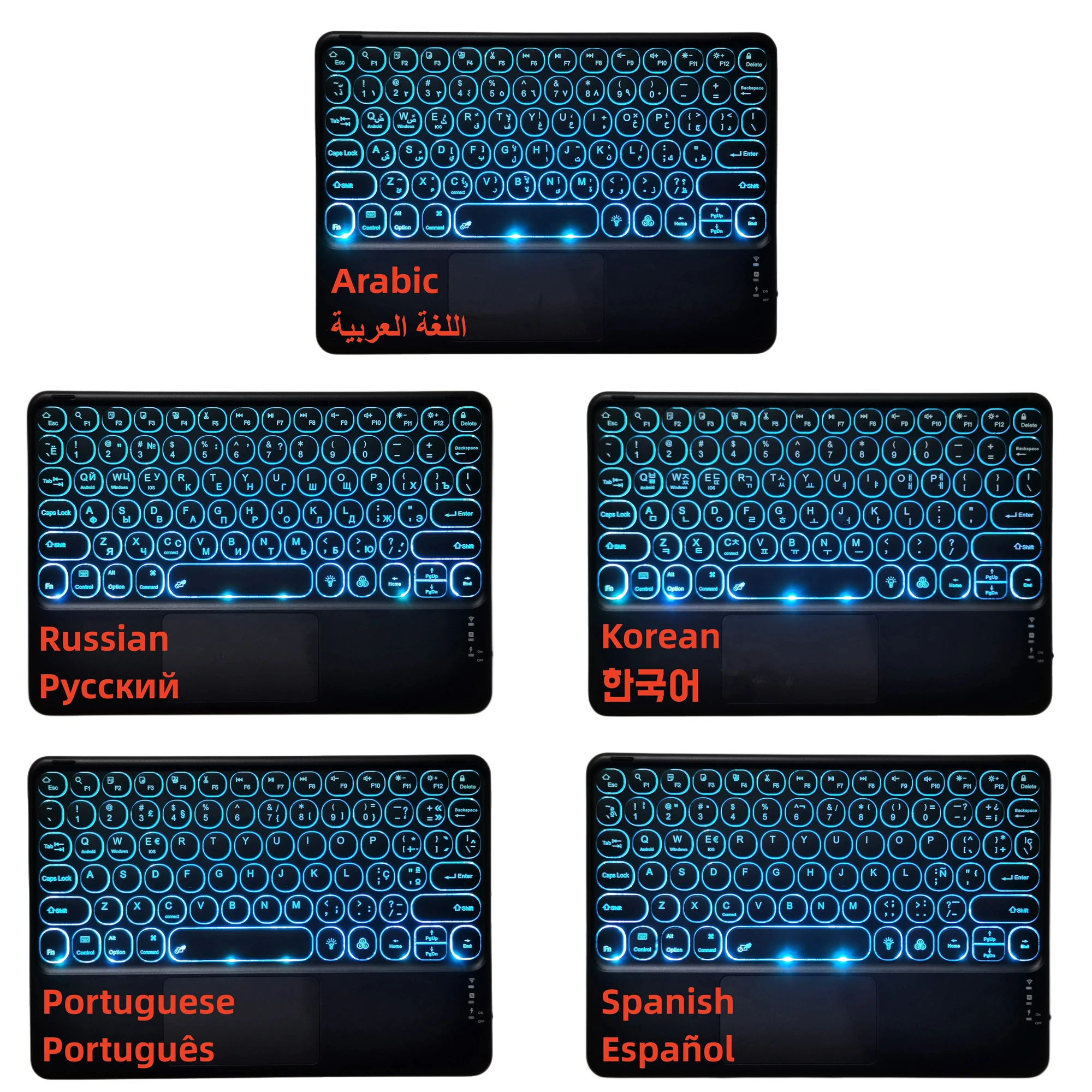 Imagem -06 - Teclado Retroiluminado para Ipad Pro Tampa do Mouse sem Fio Bluetooth Kit de Teclado Touchpad Rgb Suporte 11 Polegadas 2024 Case de