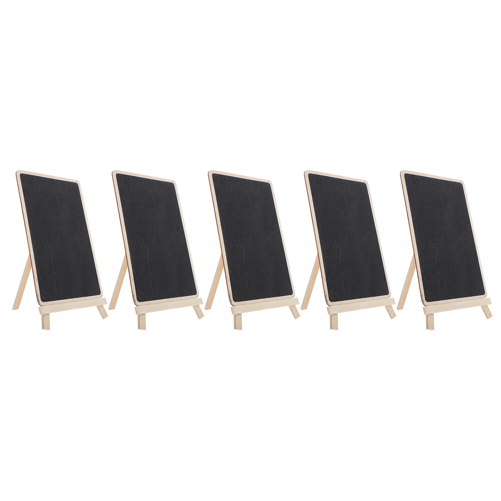 

5pcs Vertical Blackboard Mini Chalkboard Signs Wood Tabletop Boxwood Base Desk Home Decor Gift Notice