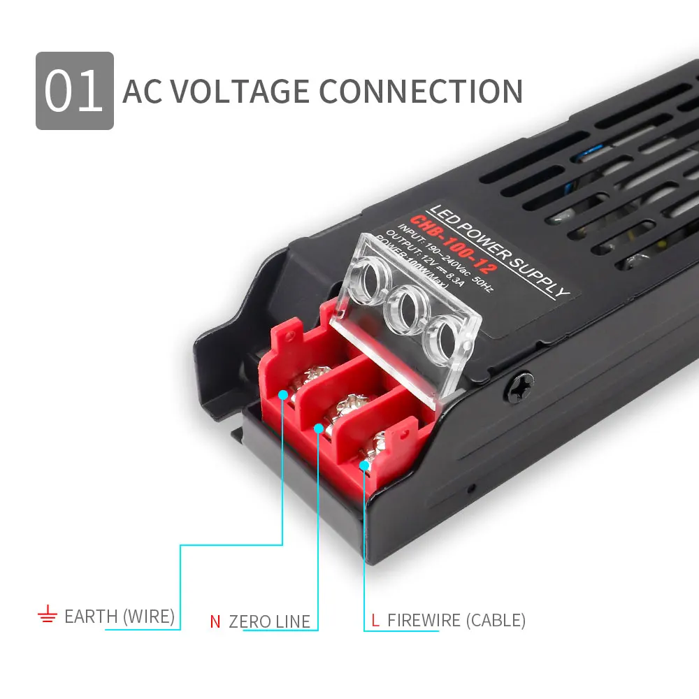 Fuente de alimentación LED ultradelgada, transformadores de luz, 60W, 100W, 150W, 200W, 300W, controlador LED, convertidor a/d para tira LED DC12V /