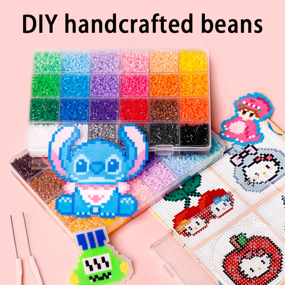 2.6mm 24 Colors Hama Beads Education Iron Beads 3D Puzzle Beads Lroning DIY Intelligence Educational Toys Craft Puzzles