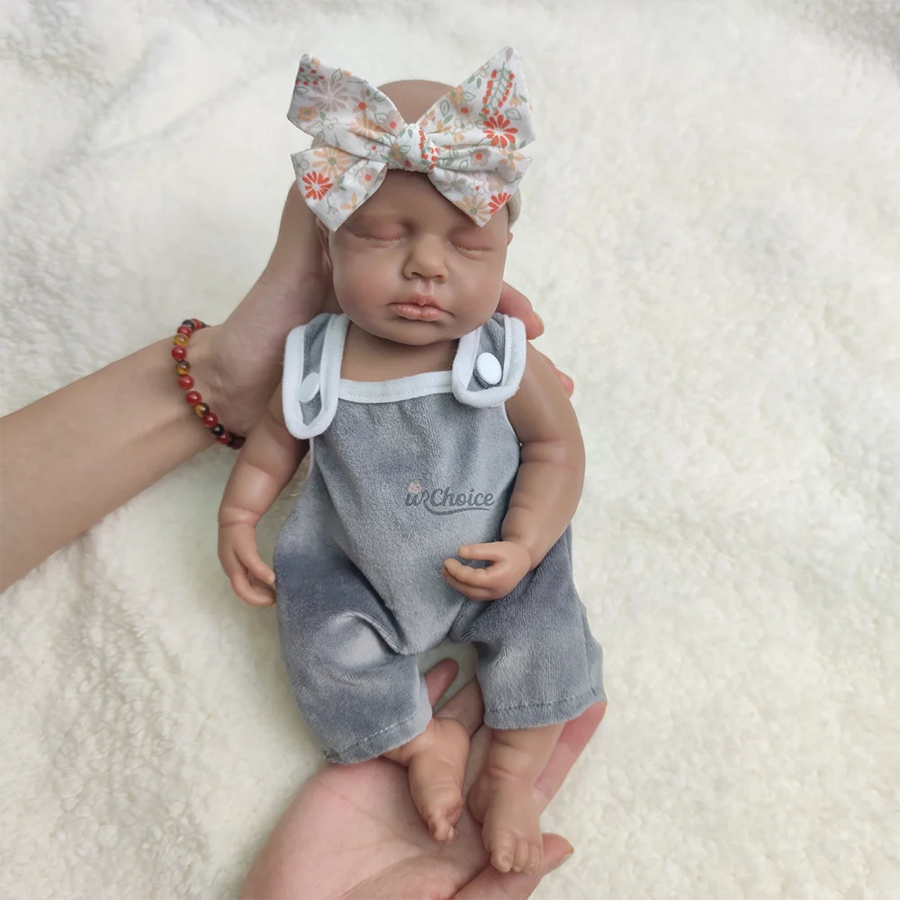 Slapende jongen siliconen reborn baby 12" zachte huid mini-poppen levendig handbeschilderd pasgeboren baby's voor verzamelobjecten festivalgeschenken