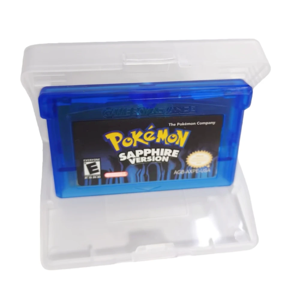 Cartouche GBA Pokemon 5 versions anglaises, Version américaine, émeraude/rouge feu/vert feuille/rubis/saphir 32 bits dans une boîte (sans manuel)