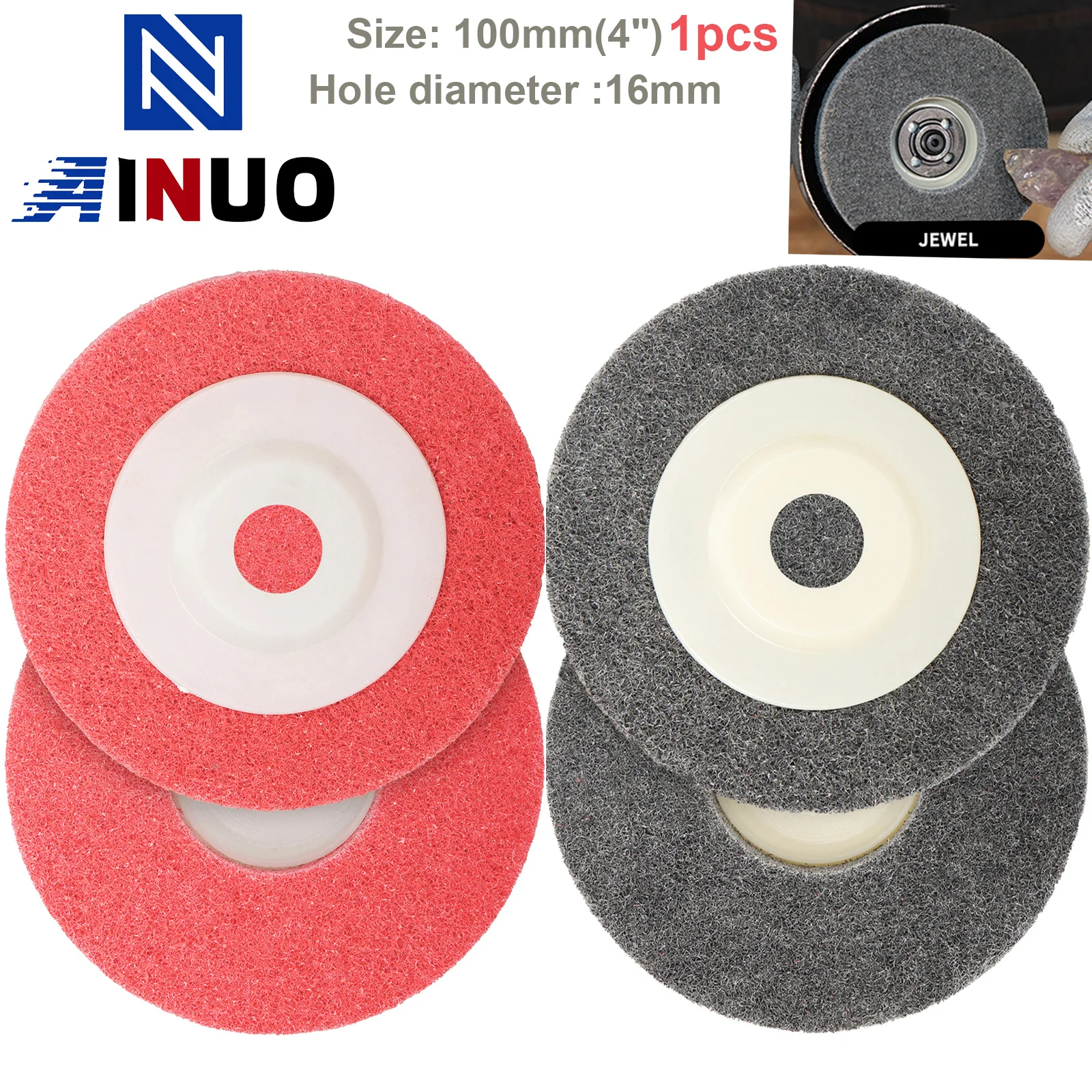 4 Inch Nylon Fiber Buffing Polishing Wheel 100mm Grinding Disc For Angle Grinder Metal Woodworking Polishing Aperture 16mm1pc