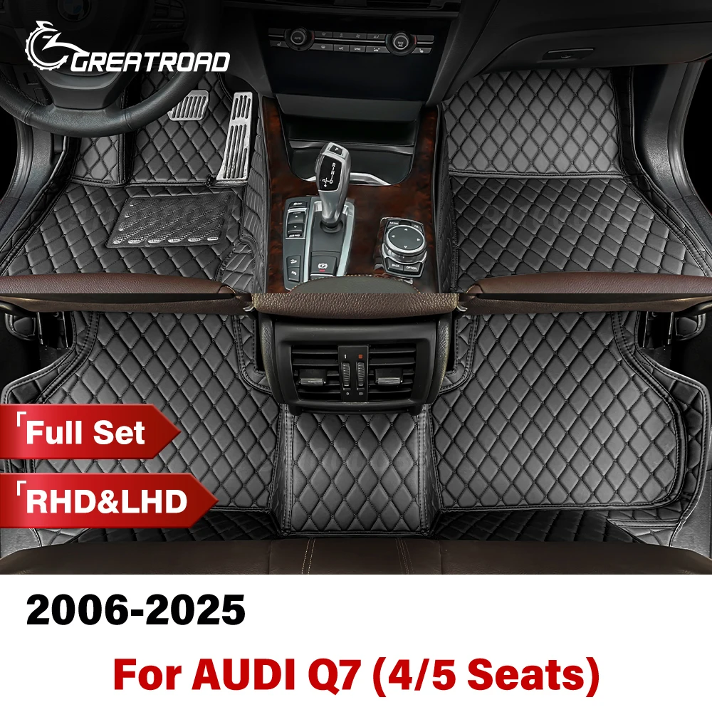 

For AUDI Q7 (4/5 Seats) 2006-2025 2024 2023 2022 Custom Car Floor Mats Automobile Carpet Cover Interior Accessories Protective